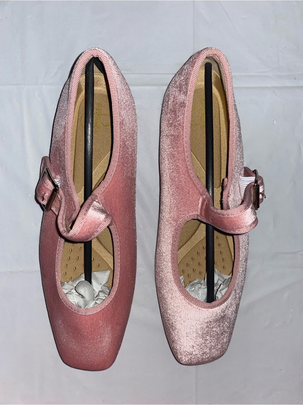 Aldo Blush Pink Velvet Mary Jane Flats with Buckle
